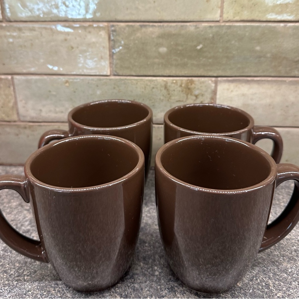 Corelle Coordinates Brown Stoneware Coffee Mugs Set Of 4